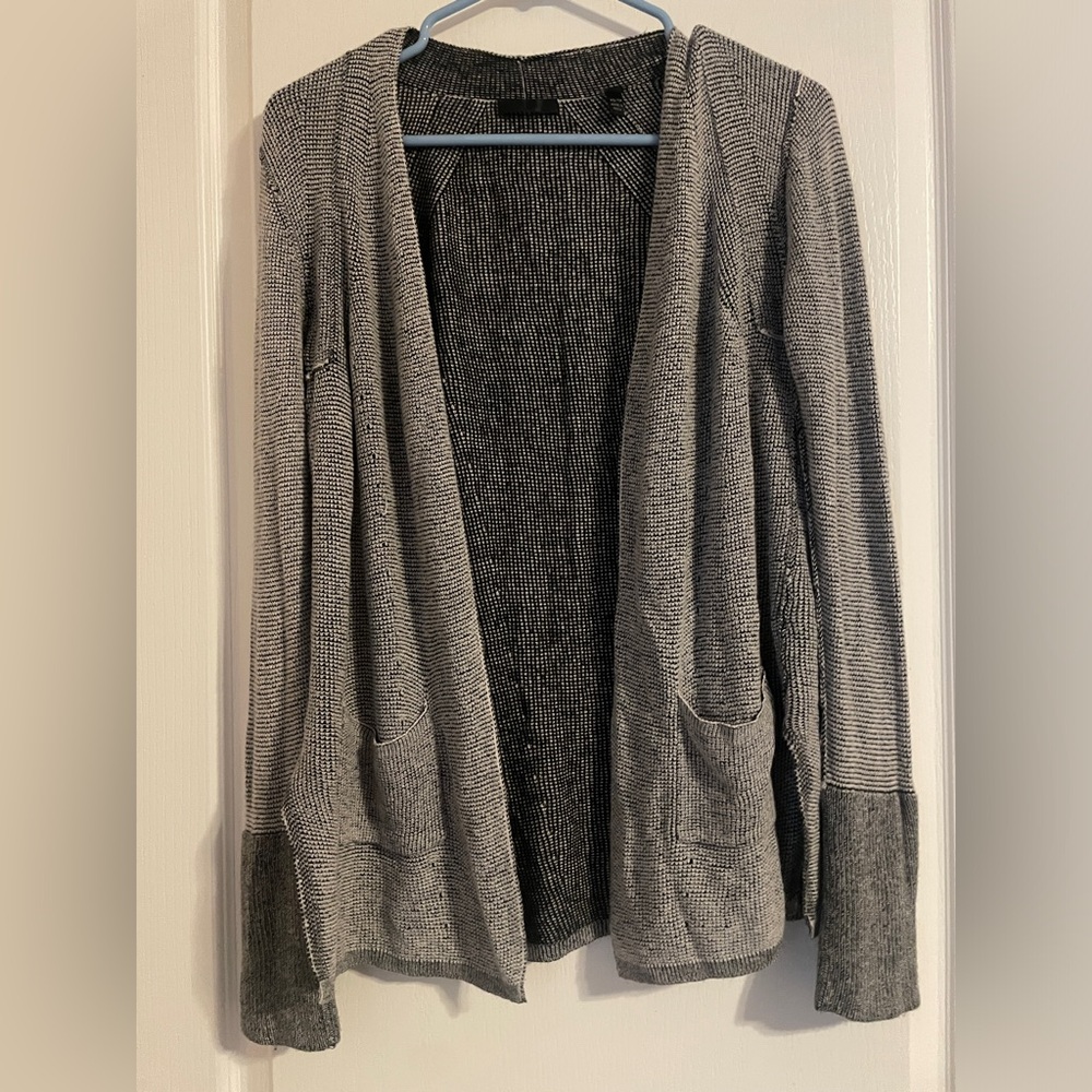 ATM Anthony Thomas Melillo Waffle Knit Open Front Cardigan XS Preppy Casual Work